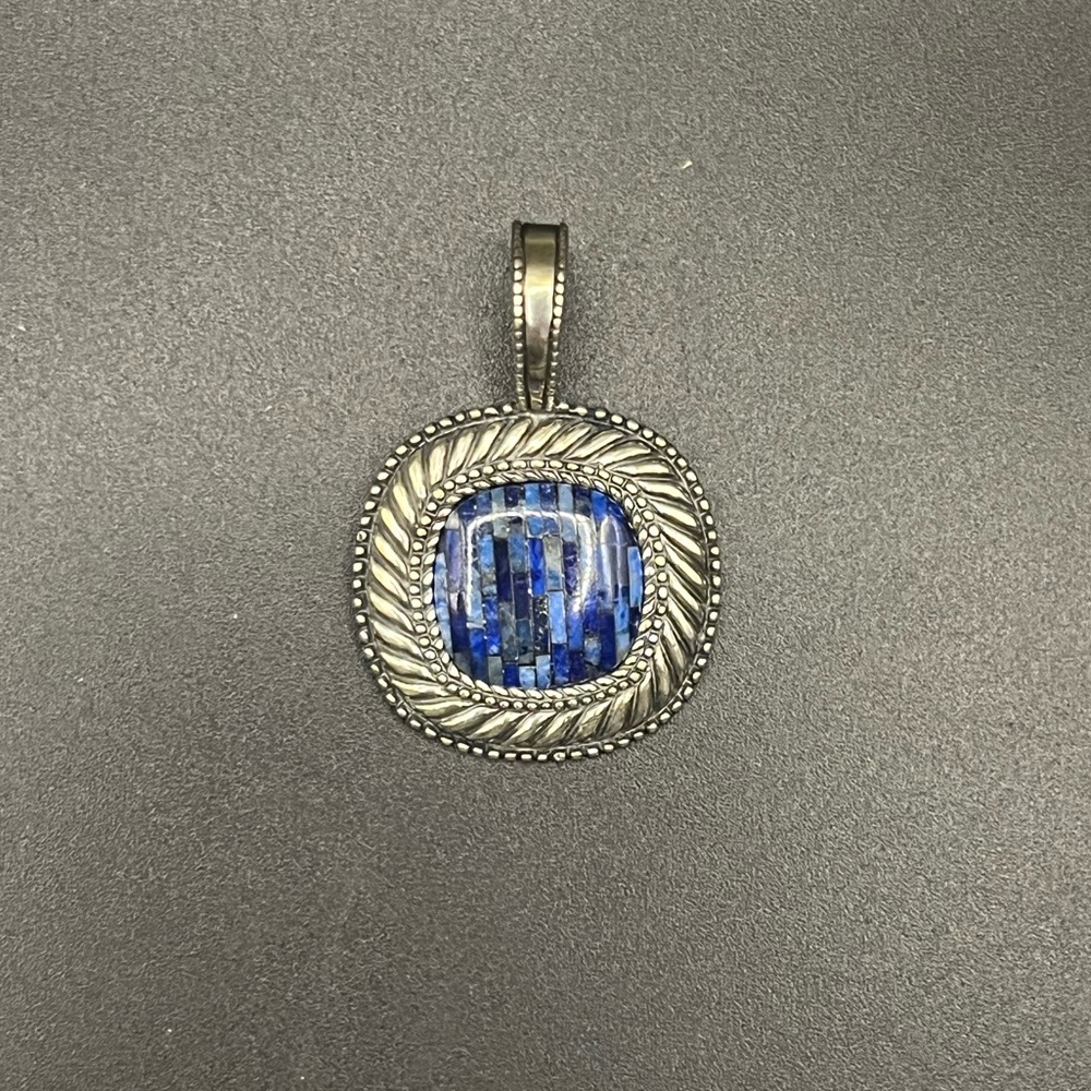 Carolyn pollack lapis lazuli mosaic sterling silver pendant